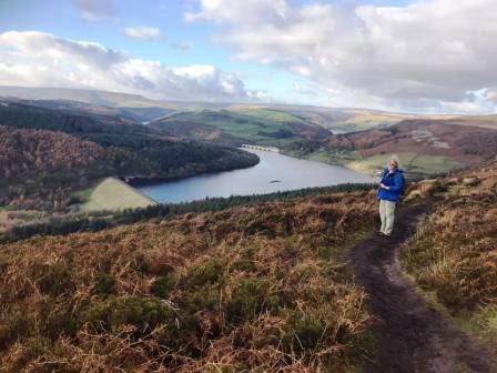 Marianne looking over Ladybower Reservoir