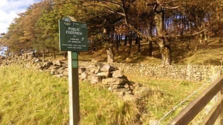 Start of the public footpath