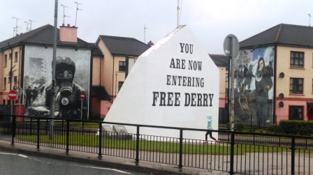 The Free Derry sign and murals