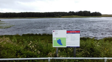 Binevenagh Lake, beside the lofty car park, and close to the summit