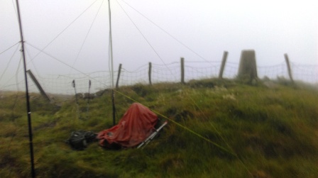 Antennas, bothy bag and trig point