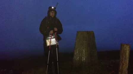 Jimmy at the trigpoint, just prior to setting off
