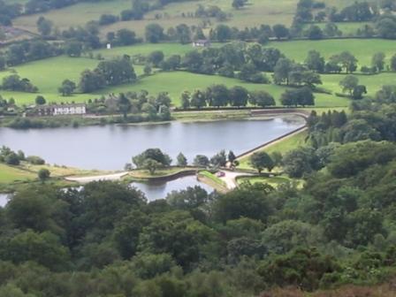 Looking down on Bottoms Reservoir