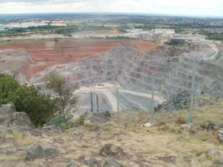 The ever deepening quarry underneath the summit!