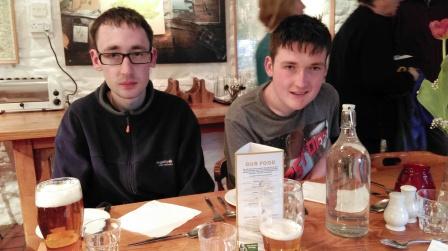 Jimmy & Liam, youth hostel dinner