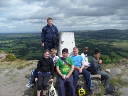 The lads - and Lauren - at the summit