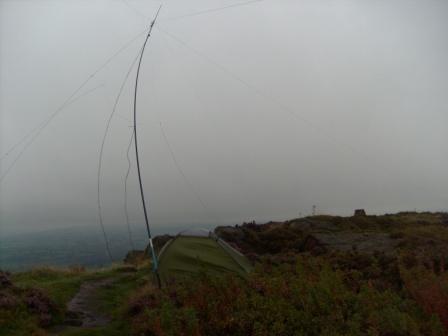 HF aerials and operating position relative to the trig point