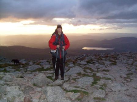 Passing by the side of Cairn Gorm at sunset