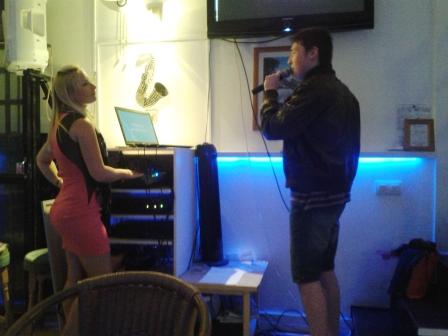 Liam on the karaoke that night