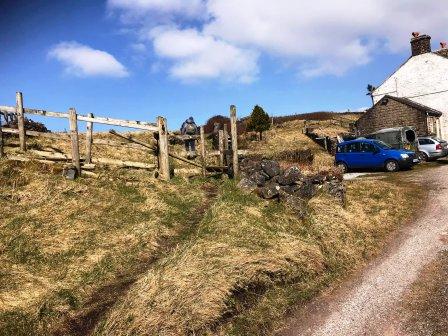 Bear left onto the public footpath