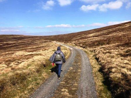 Pleasant stone track walking