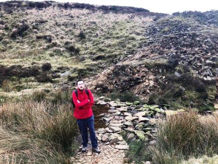 Liam crossing the River Dane