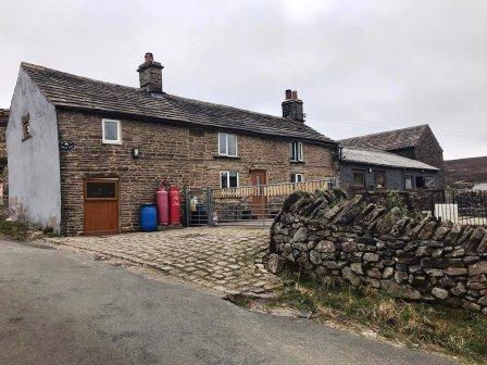 Looking back at the farmhouse