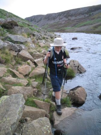 Jimmy picks his way around the base of Falcon Clints