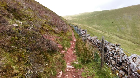 The path that contours alongside Fan Nedd to approach Fan Gyhirych