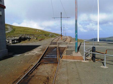 The railway line as it leaves the summit