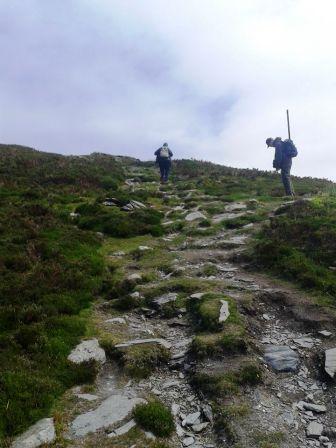 Liam & Ed ascending South Barrule