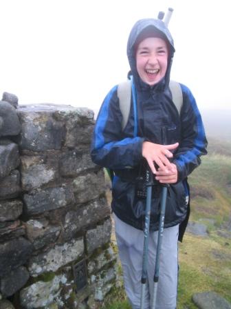 Happy to reach the summit - even in appalling weather!