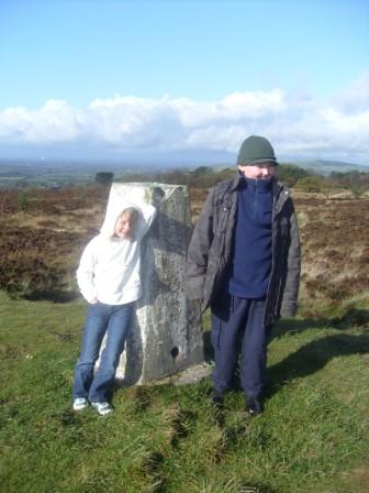 Liam and Tash at the Trig point