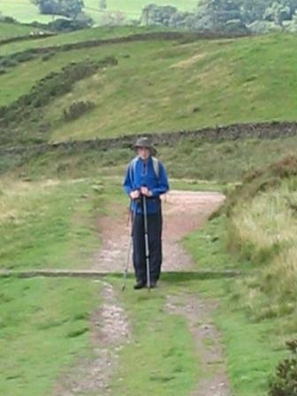 Jimmy on the descent from Teggs Nose