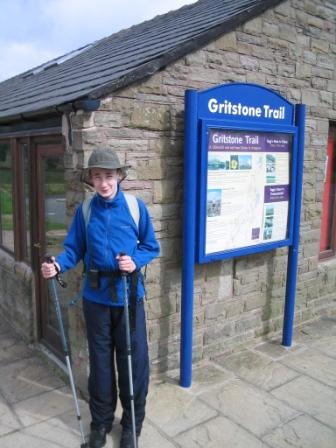 Gritstone Trail information board at Teggs Nose