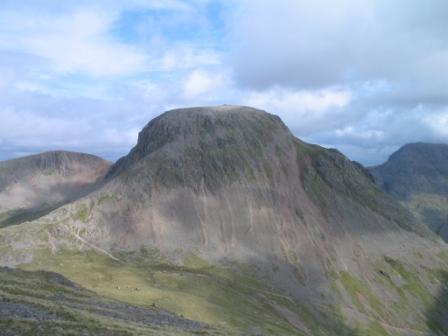 Looking back to Great Gable after descent