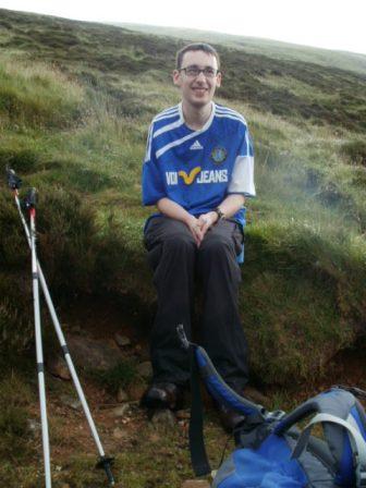 Jimmy resting on the ascent to Red Pike