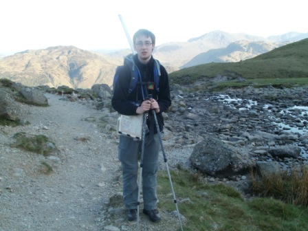 Jimmy at the top of Stickle Ghyll just prior to the final descent
