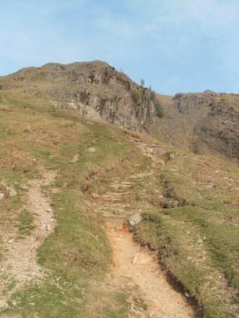 Early in the ascent to Loft Crag