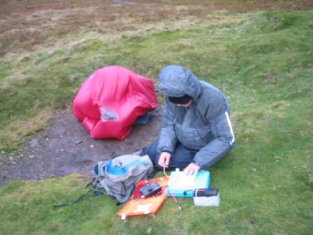 Richard G3CWI/P and Lewis (in bothy bag!)