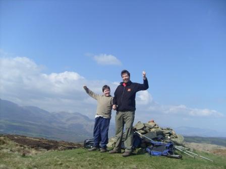 Liam & Tom celebrate reaching the summit