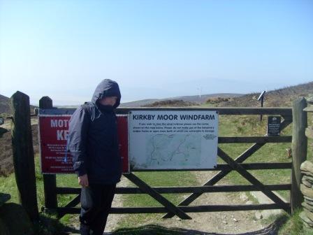 Liam by the access point for Kirkby Moor