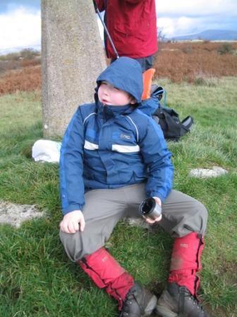 Liam finishes his soup on Hutton Roof Crags