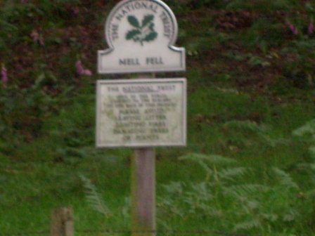 National Trust sign on the edge of the hill
