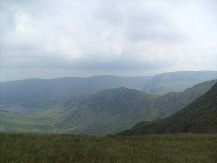 Looking towards the ridge up to High Street while approaching Kidsty Pike