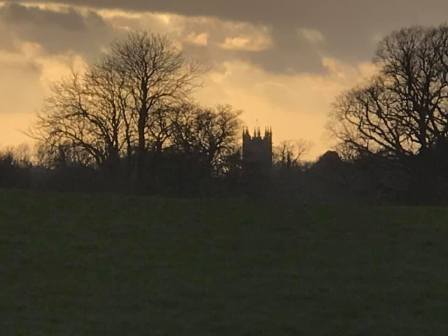 A sunset view of Gawsworth