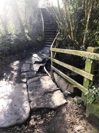 Small stone bridge and path towards Rainow