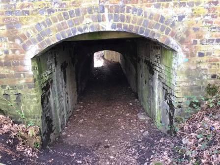 Footpath tunnels underneath the railway