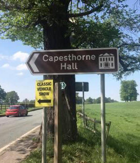 A34, opposite the main entrance to Capesthorne Hall
