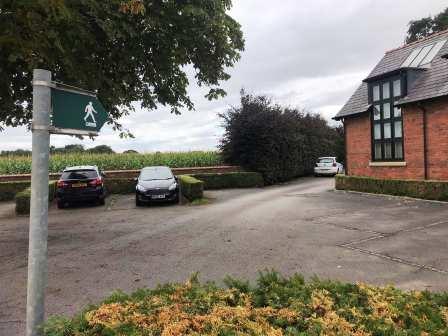 Public footpath after crossing the road