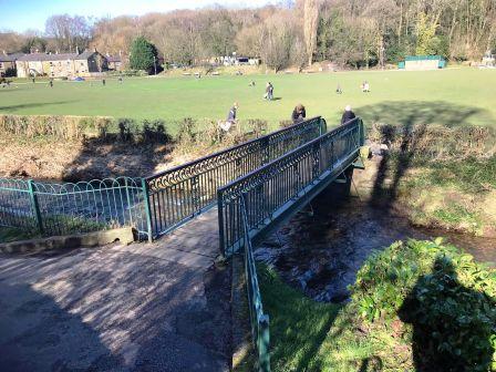 Leave the Rec via the footbridge