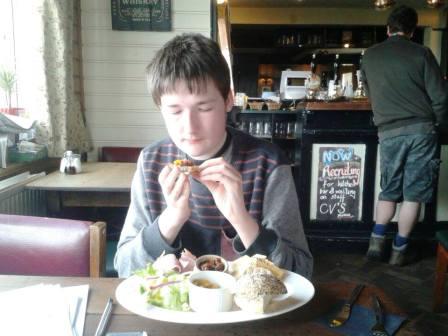 Ploughman's lunch at the Cat & Fiddle GCSE English revision day