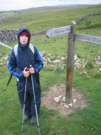 Jimmy at the fingerposts on Little Fell
