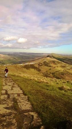 Liam on the ridge from Mam Tor