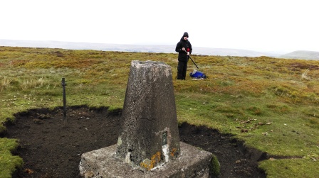 Jimmy setting up at the summit