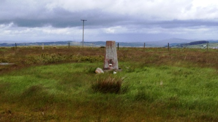 Trig point on Mynydd Sylen summit