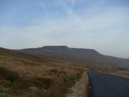 View of Wild Boar Fell as we drove towards the parking spot