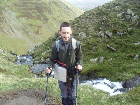 Jimmy at the top of Cautley Spout