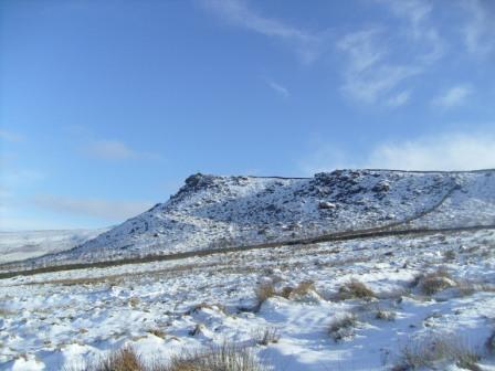 Looking up at the Rylstone Cross as we set off