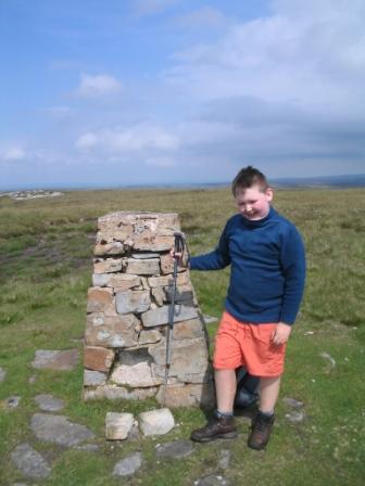 Liam at the trig point
